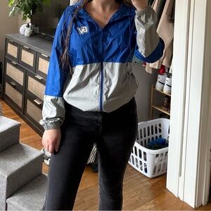 Columbia Women's Blue and Gray Bomber Jacket